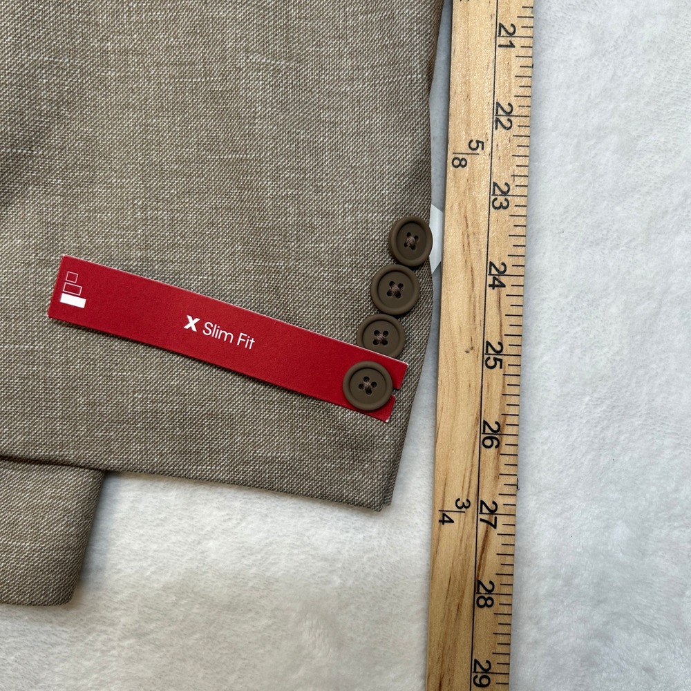 Calvin Klein Slim Fit Sport Coat Mens 44L 44 Tan Infinite Stretch $295 - Picture 12 of 13